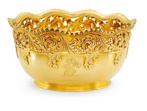 A silver gilt finger bowl by Tiffany & Co.