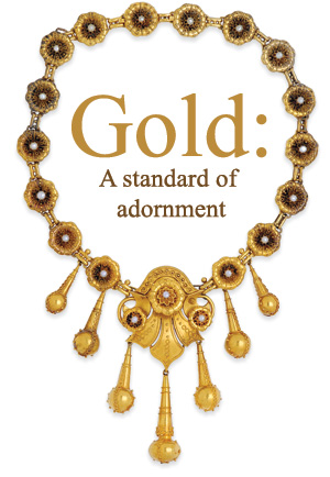 revival 14-karat gold necklace, circa 1870