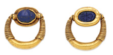 Egyptian lapis and 22-karat gold ring, circa 1400 BC