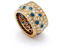 Designed by Cartier, this sapphire and diamond ring (circa 2000) sold for $8000